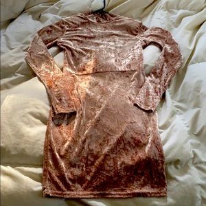 Blush Pink Crushed Velvet Mini Dress - WORN ONCE